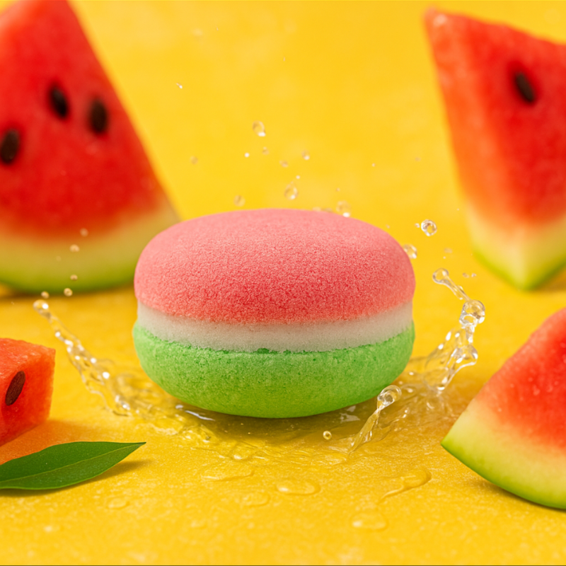 Macaron bombe de bain Pastèque
