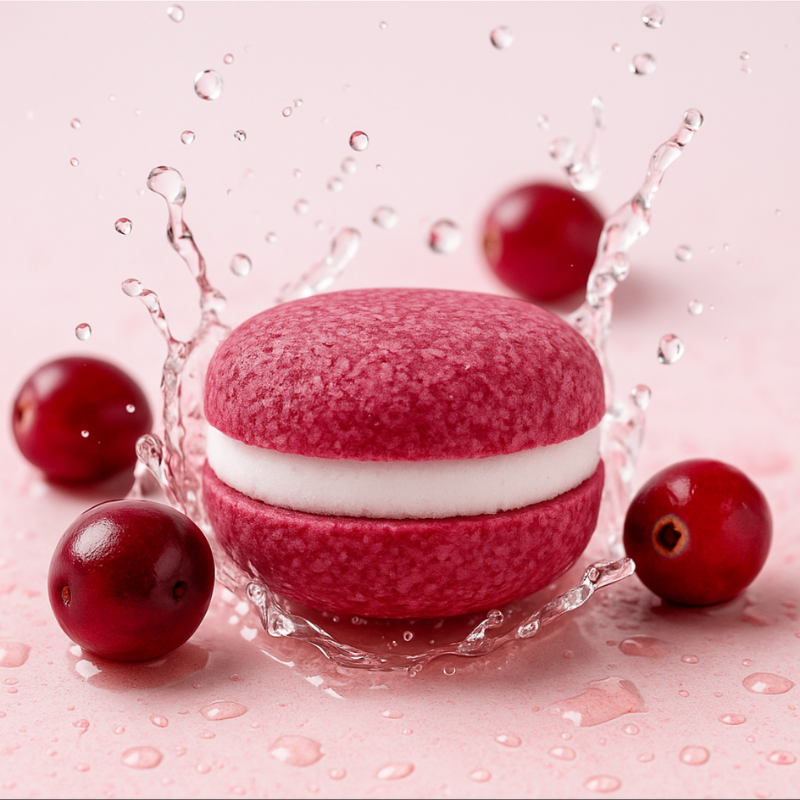 Macaron bombe de bain fruits rouges
