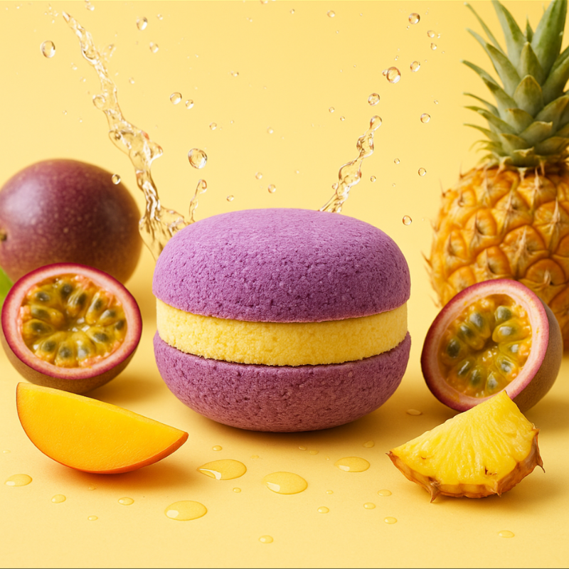 Macaron bombe de bain Fruits de la Passion