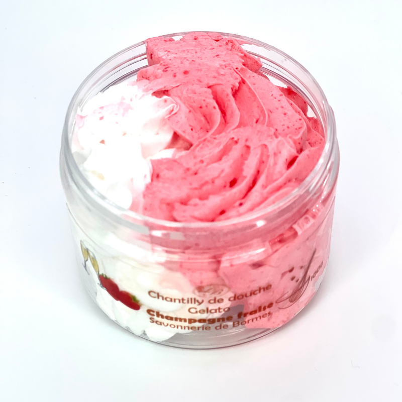 Savon fouetté Champagne Fraise