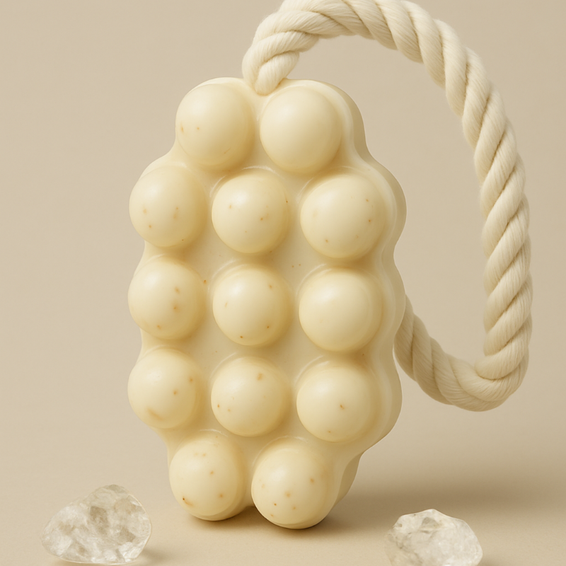 Savon de massage exfoliant aux pétales de rose