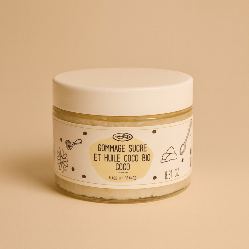 Gommage corporel au sucre à l'huile de coco Bio Coco
