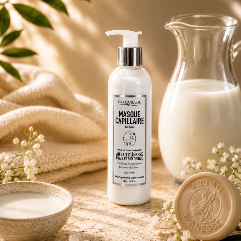 Masque Capillaire au lait d'Ânesse Certifié Bio