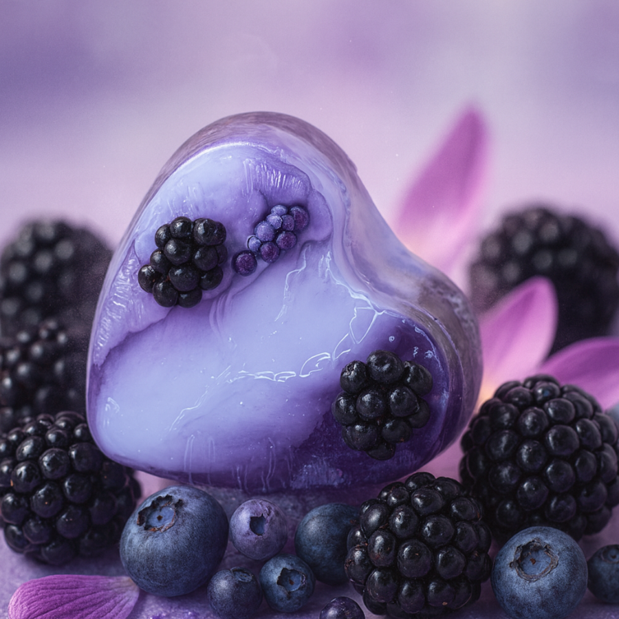 Savon Glycérine Cœur Myrtille-Cassis