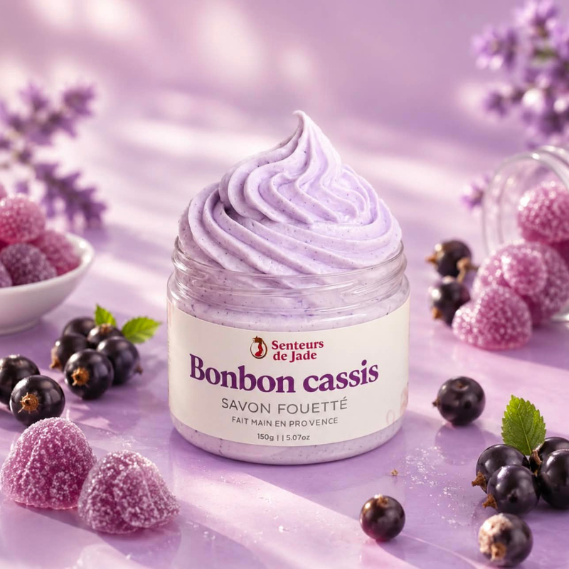 Gommage fouetté au sucre Bonbon Cassis