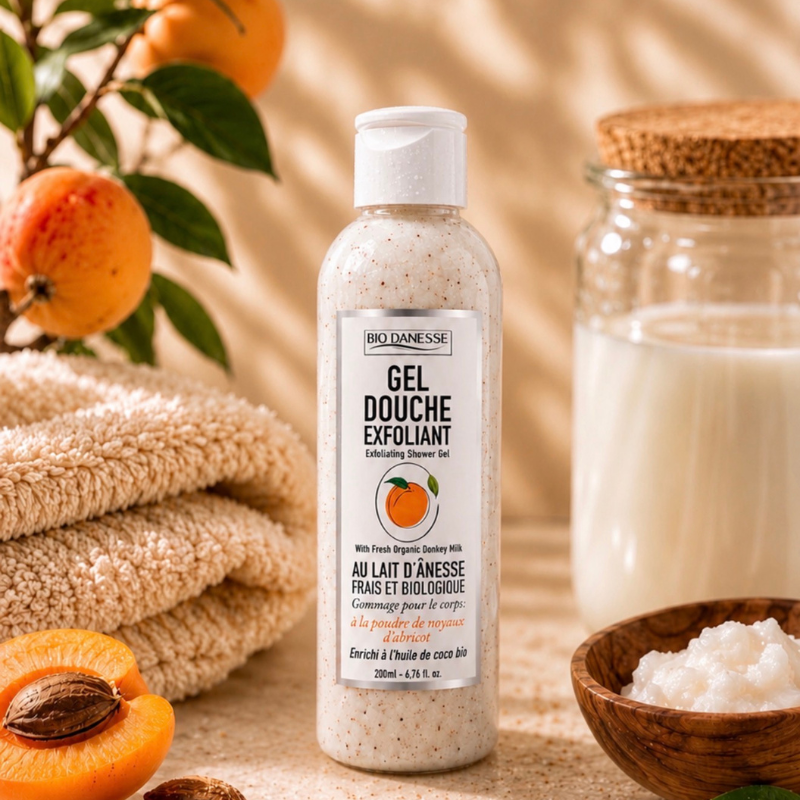 Gel douche au lait d'ânesse Certifié Bio Exfoliant