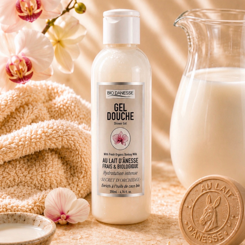 Gel douche au lait d'ânesse Certifié Bio Orchidée