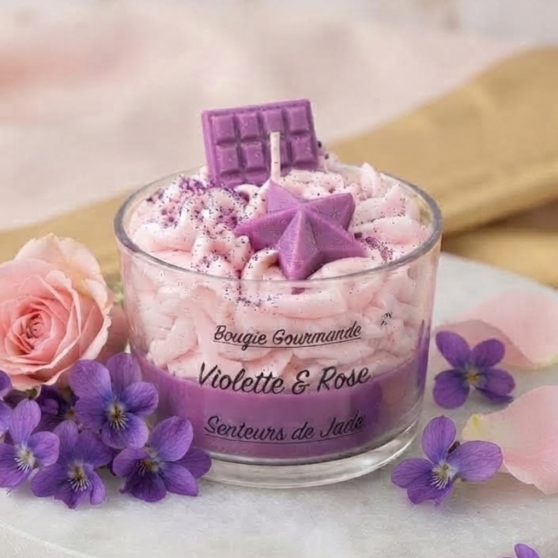 Bougie Gourmande Violette & Rose