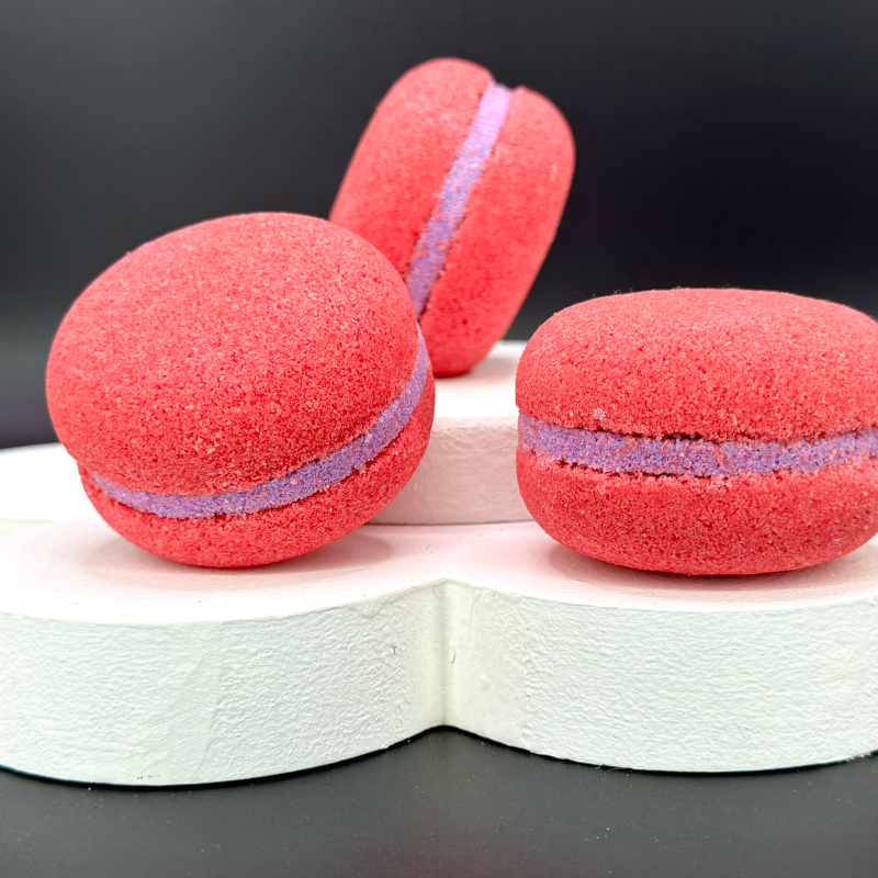 Macaron bombe de bain Cassis