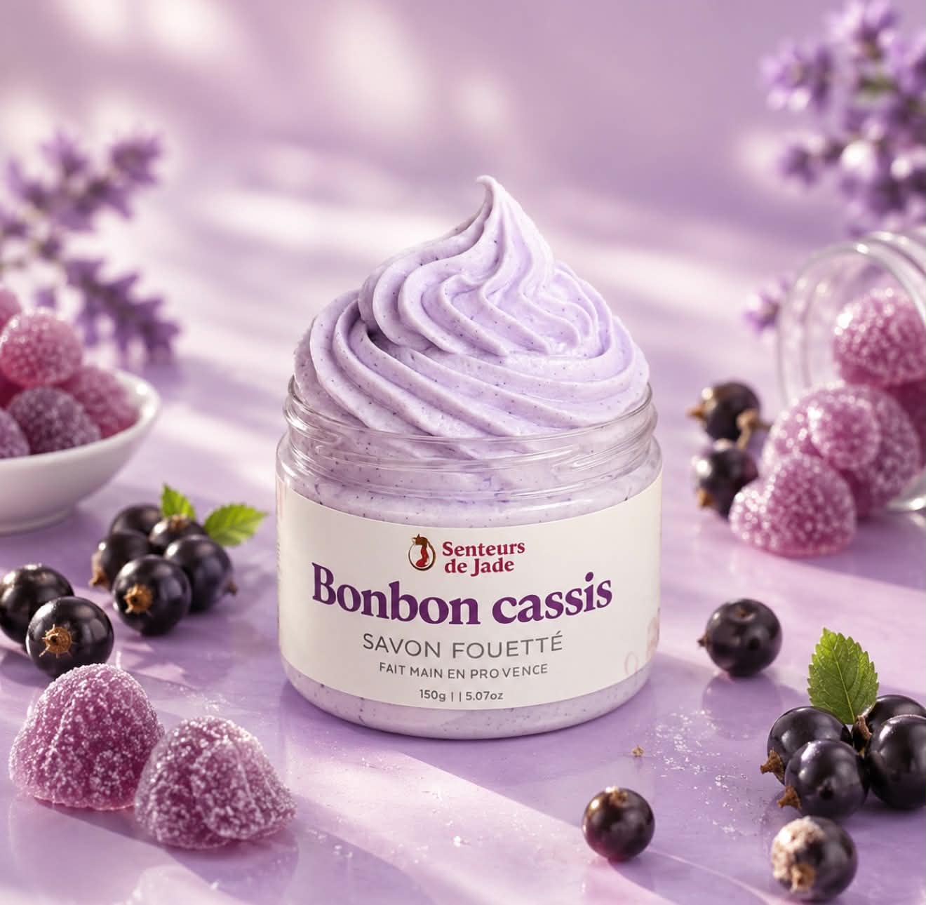 Savon fouetté Bonbon Cassis