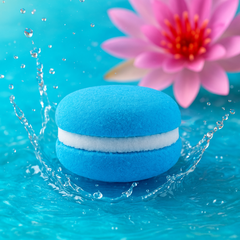 Macaron bombe de bain Fleur de Lotus