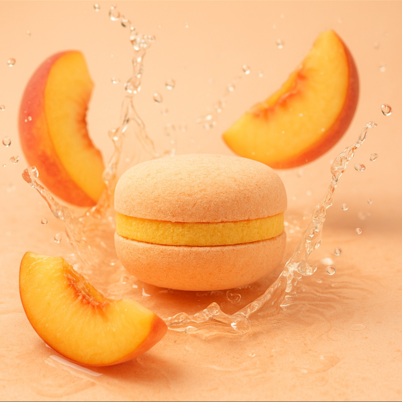 Macaron bombe de bain Pêche