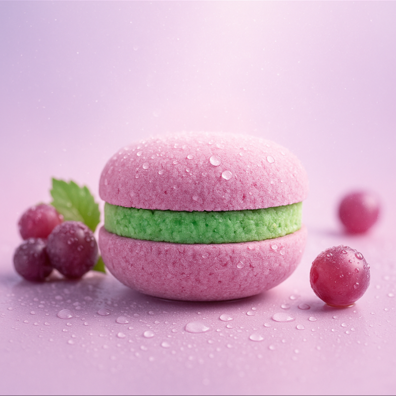 Macaron bombe de bain Cassis