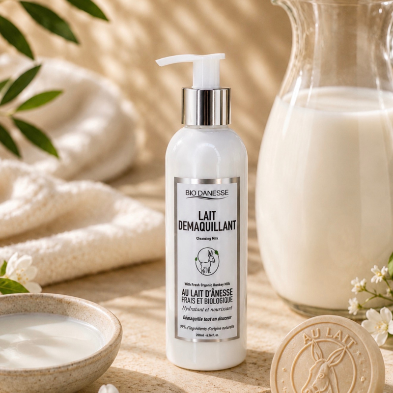 Lait démaquillant au Lait d'Ânesse Certifié Bio