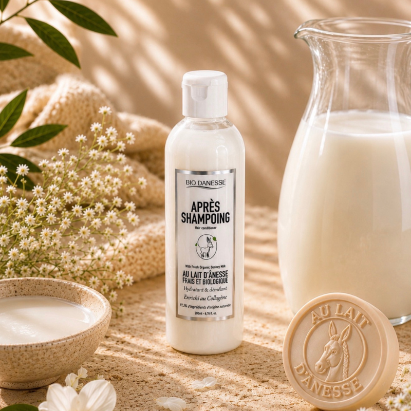 Après Shampoing au Lait d'Ânesse Certifié Bio