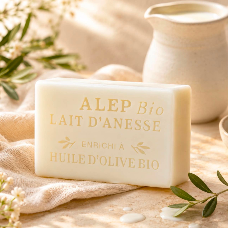 Savon d'Alep Bio au Lait d'Ânesse (huile d'olive bio)