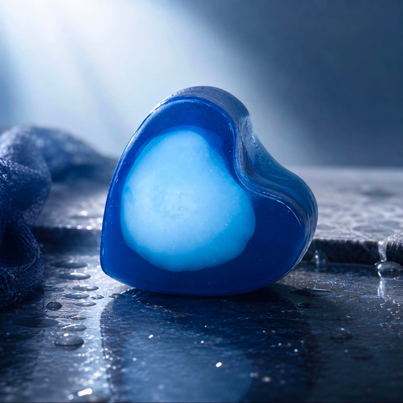 Savon glycérine cœur Blue Sensation (Homme)