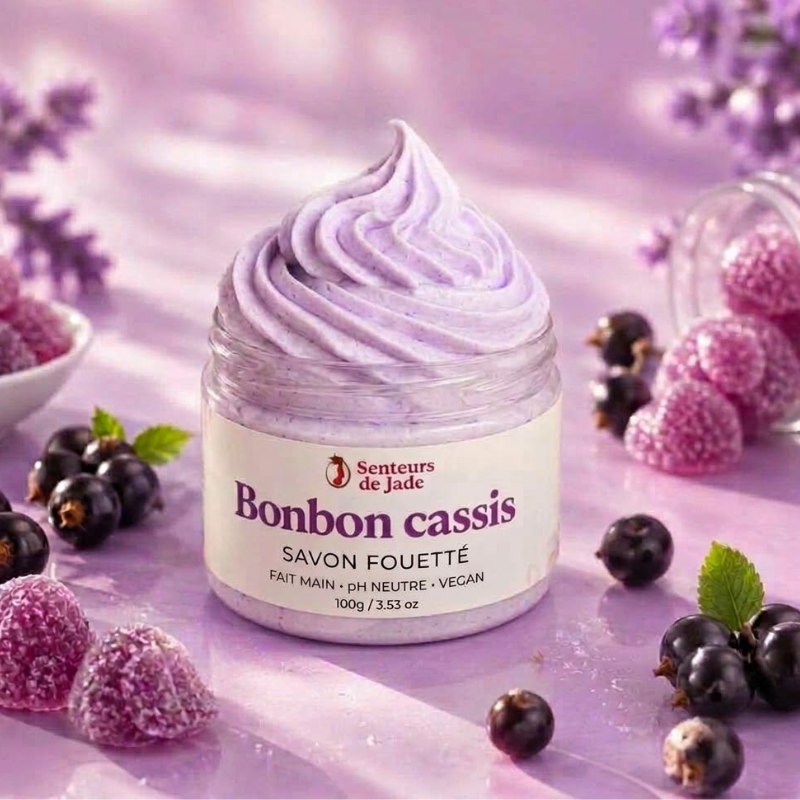 Savon fouetté Bonbon Cassis
