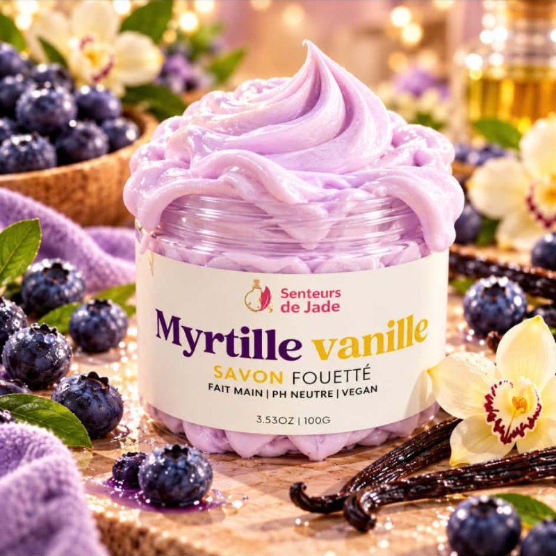 Savon fouetté Myrtille Vanille