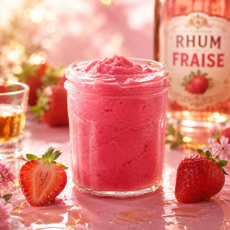 Gommage corporel au sucre parfumé Rhum Fraise