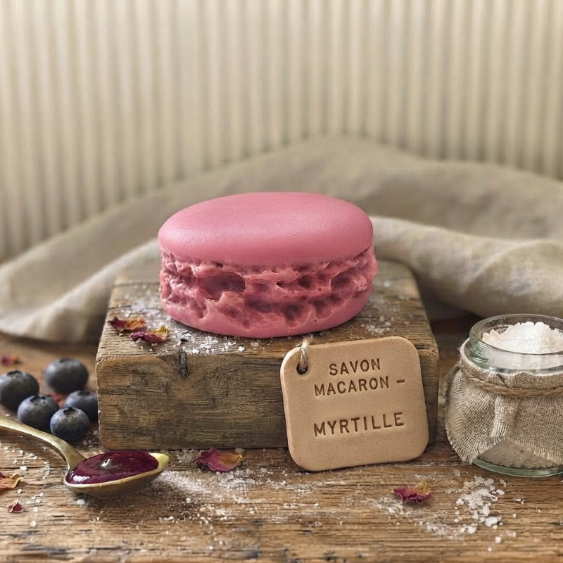 Mini Savon Macaron Myrtille