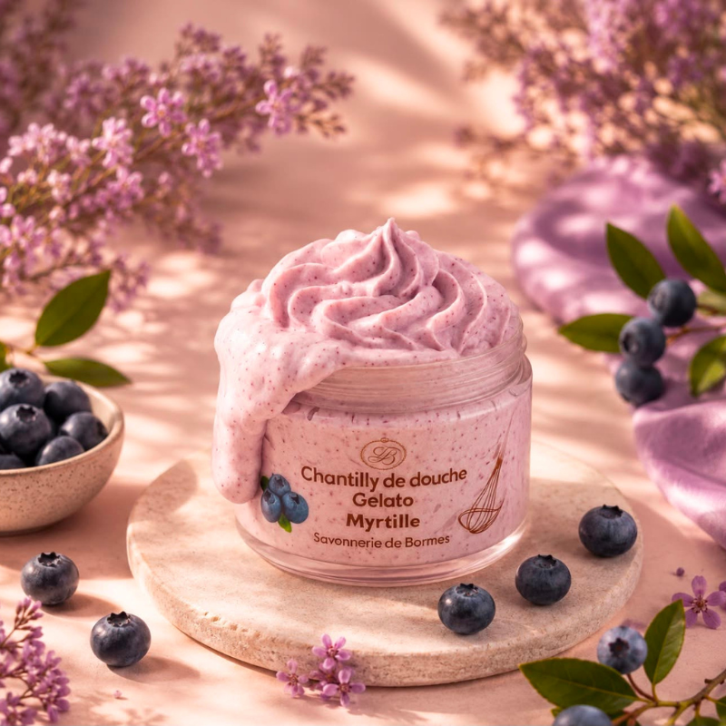 Savon fouetté à la Myrtille